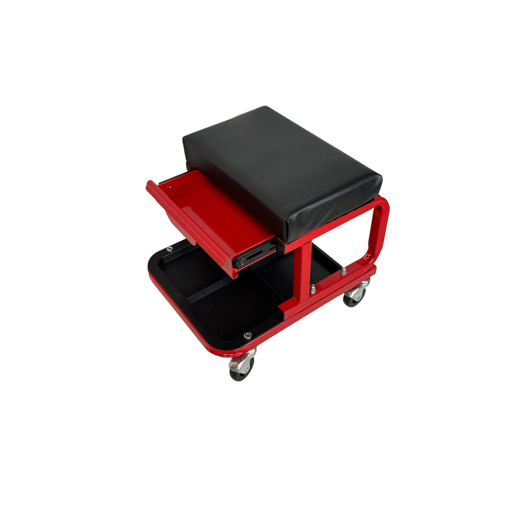 Rolling Creeper Garage/Shop Seat with Tool Tray Storage and Top Drawer