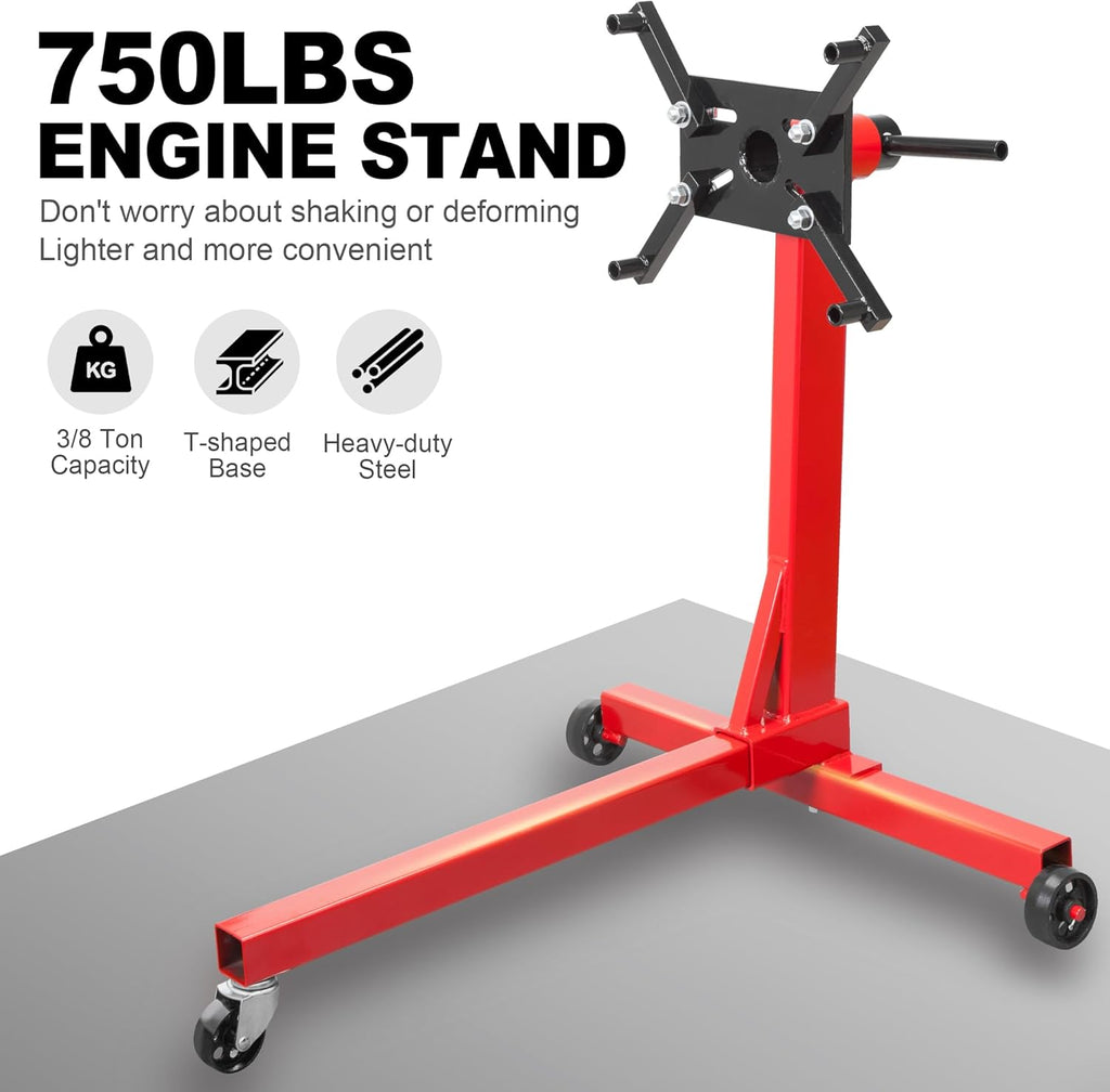 750lbs Engine Stand with Caster Wheels for Vehicle Maintenance,Auto Repair