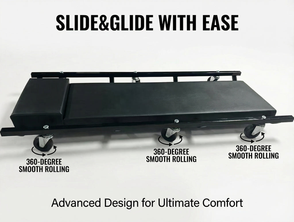40-Inch Automotive Rolling Creeper with 6 Casters for Garage, Repair Shops, and DIY