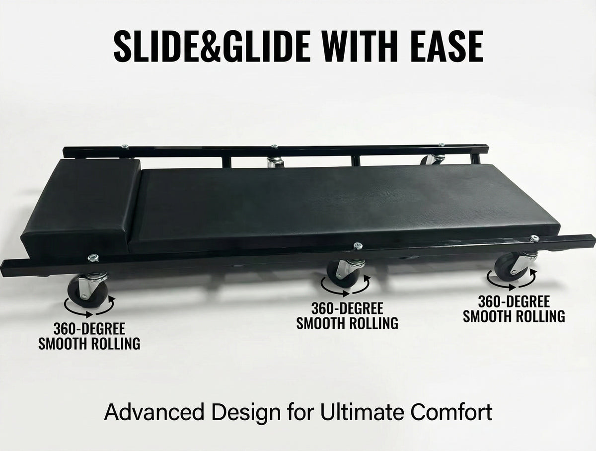 40-Inch Automotive Rolling Creeper with 6 Casters for Garage, Repair Shops, and DIY