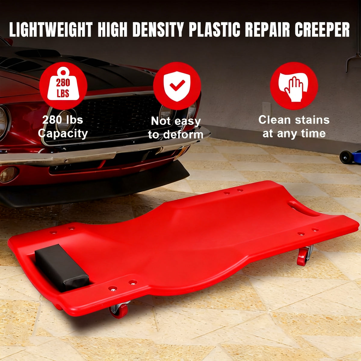 36 Inch  Low-Profile Under-Car Rolling Mechanic Creeper
