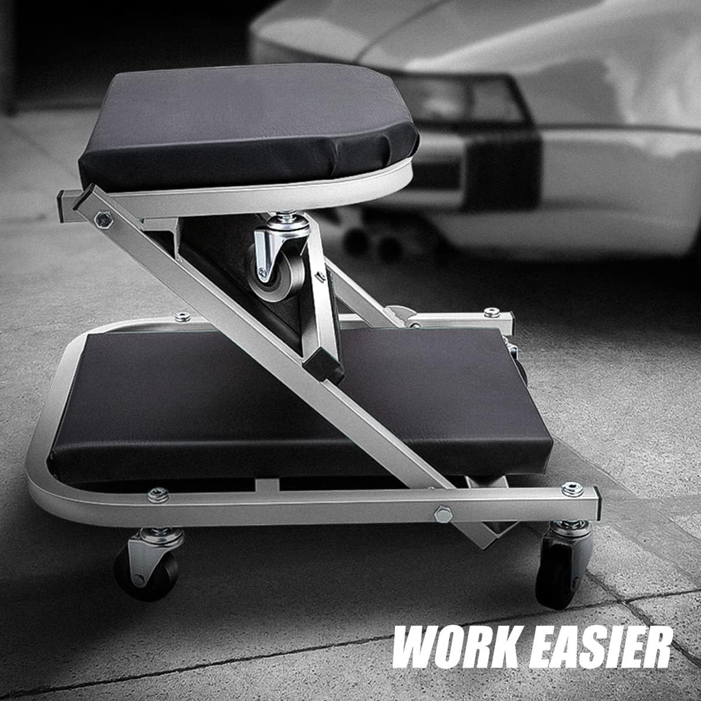 36" Adjustable Roller Garage Chair Lay Down or Sit