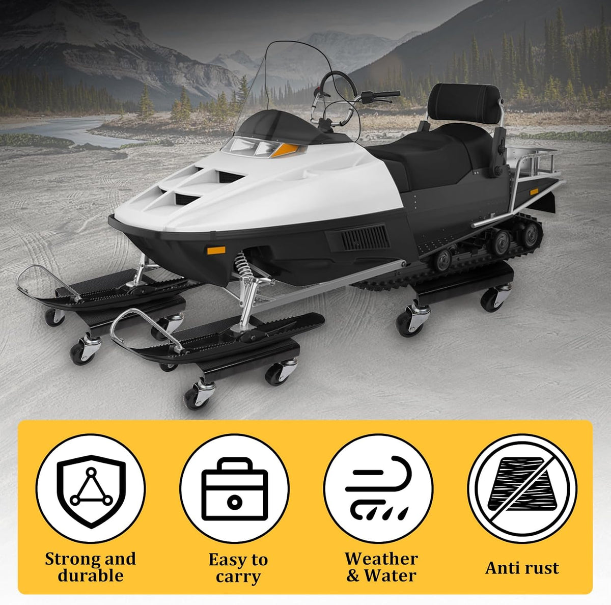 3 Pcs 1500LBS Heavy-Duty Snowmobile Dolly Set