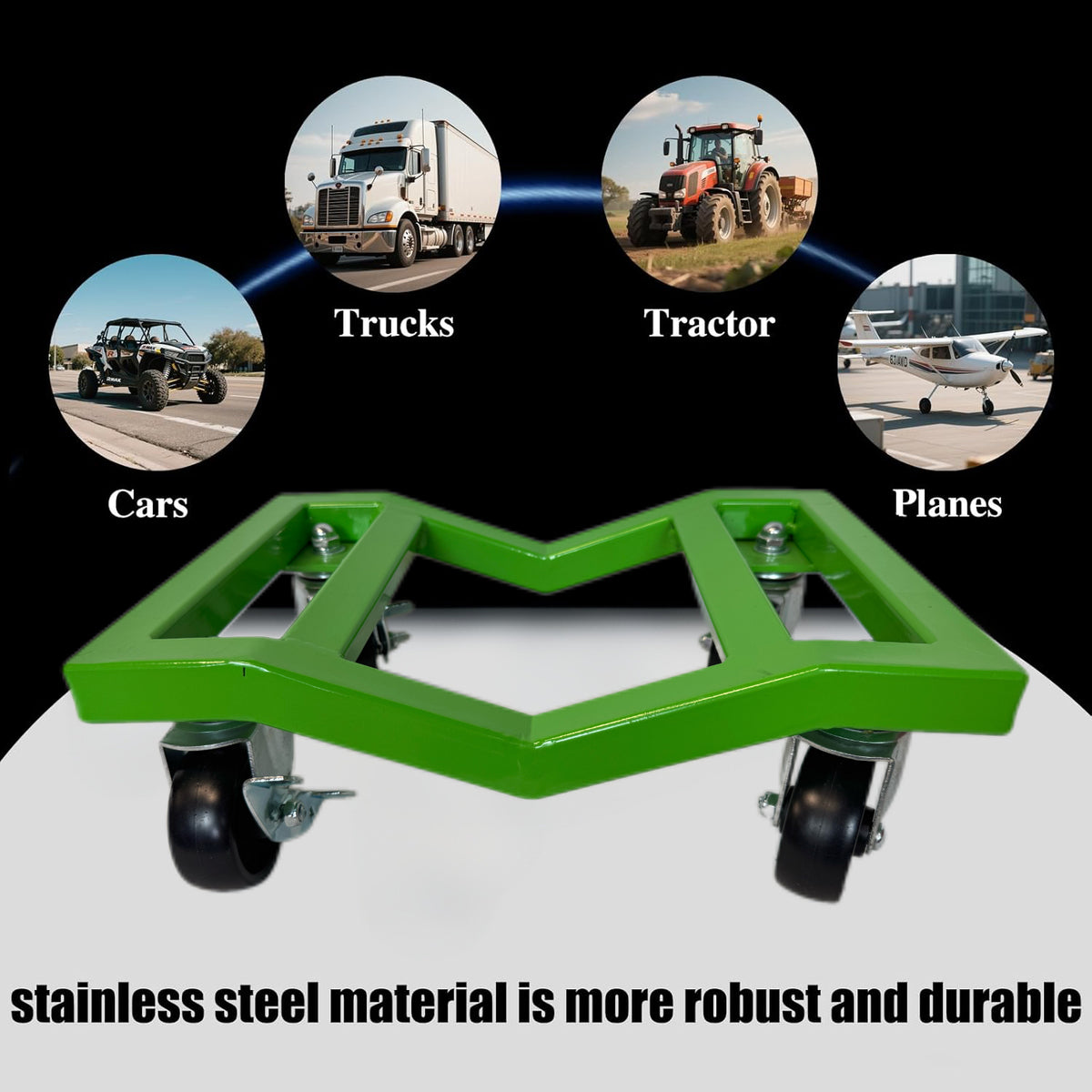 4-Pack Heavy-Duty Car Dolly 6000LBS Capacity with Locking Brakes for Cars,SUVs,Trucks, Trailers