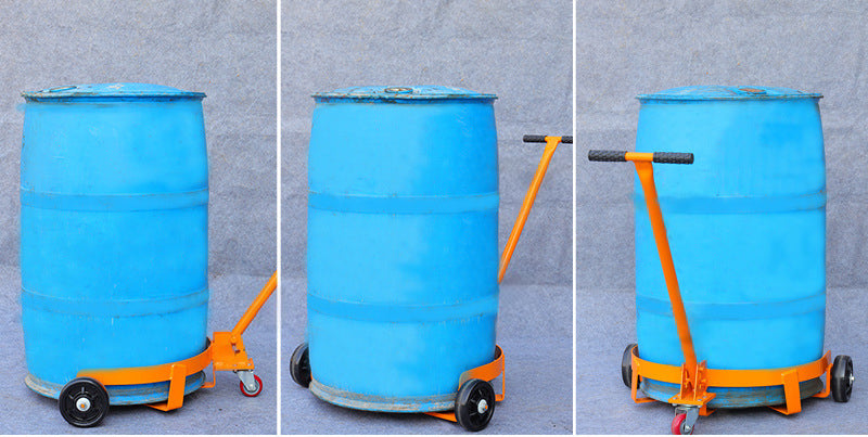 Oil Drum Cart with 3 Smooth-Rolling Wheels and Labor-Saving Handle