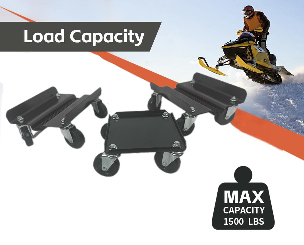 3 Pcs 1500LBS Heavy-Duty Snowmobile Dolly Set