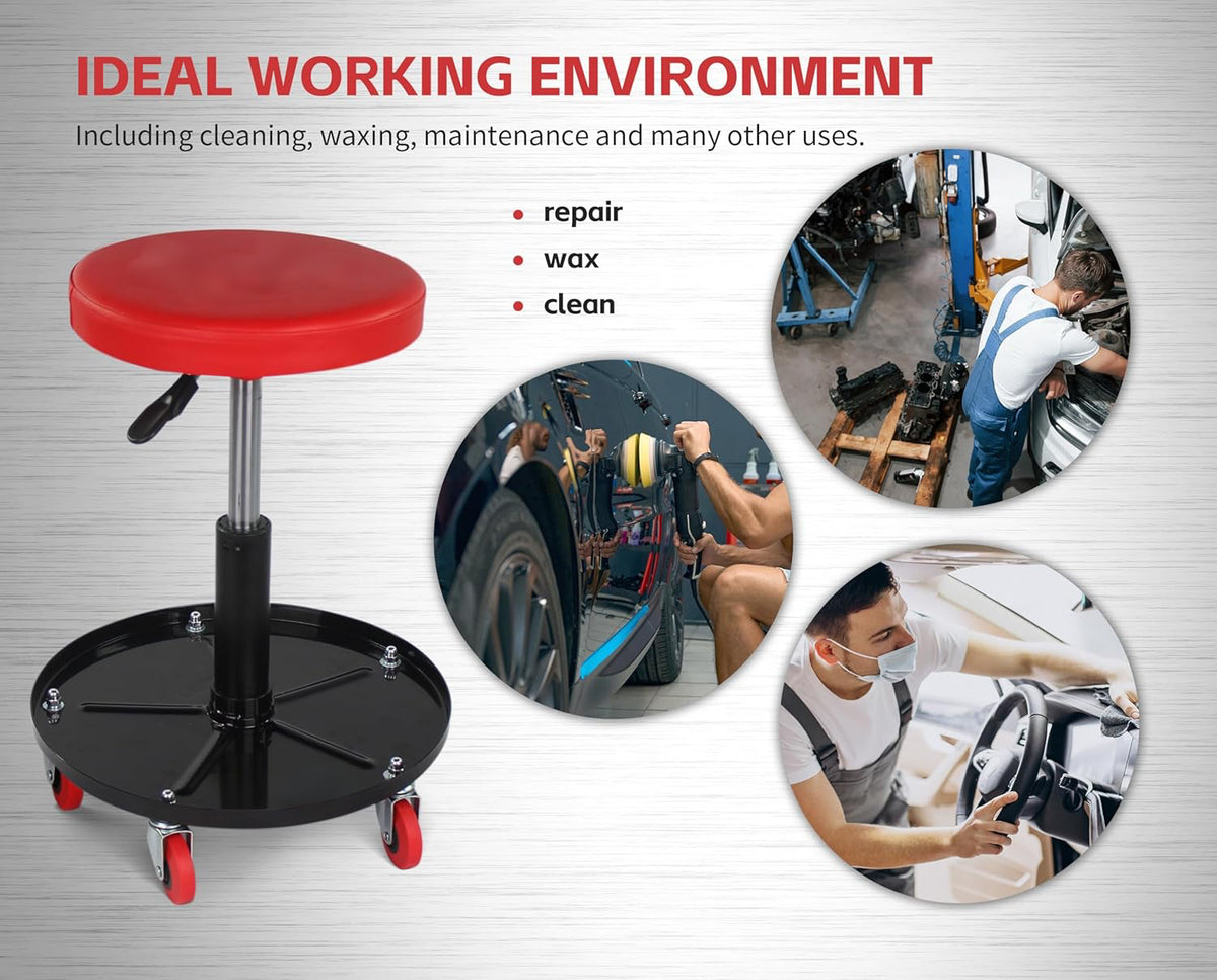 Pneumatic Roller Seat/Creeper with Adjustable Height