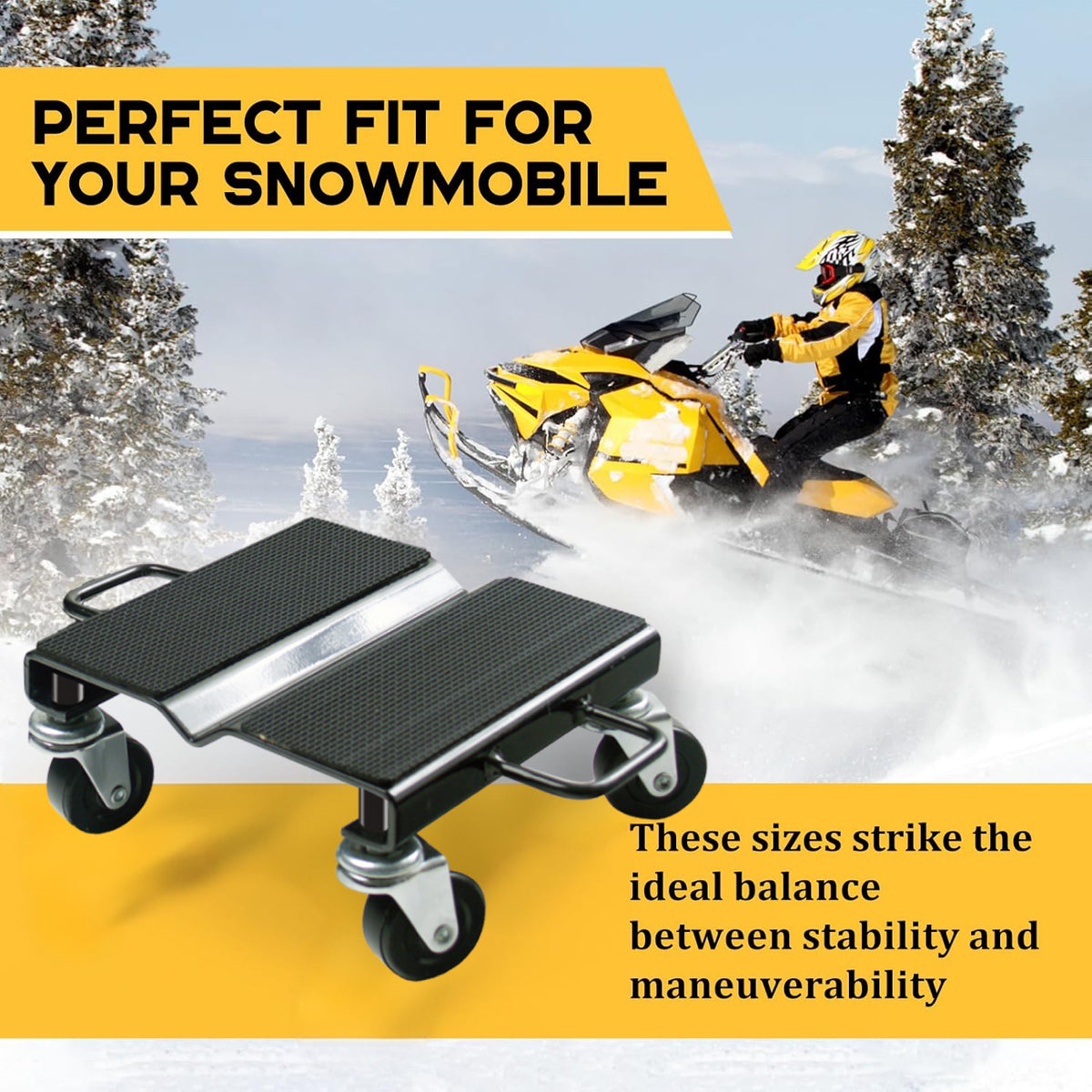 3 Pcs 1500LBS Heavy-Duty Snowmobile Dolly Set