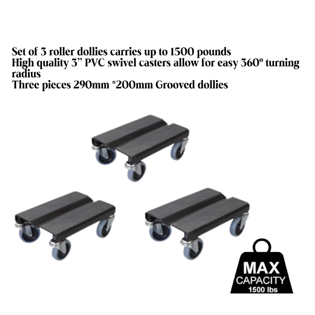 3 Pcs 1500LBS Heavy-Duty Snowmobile Dolly Set