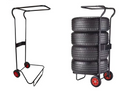 Adjustable Mobile Tire Storage Rack Cart with 2 Wheels